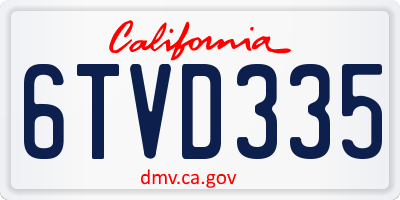 CA license plate 6TVD335