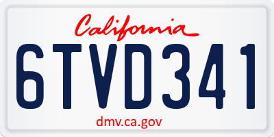 CA license plate 6TVD341