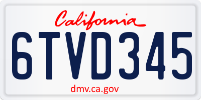 CA license plate 6TVD345