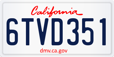 CA license plate 6TVD351