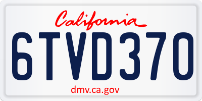 CA license plate 6TVD370