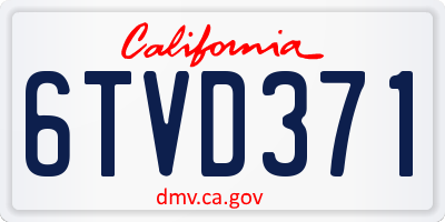 CA license plate 6TVD371