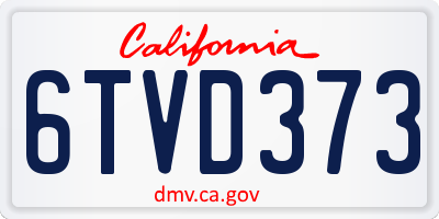 CA license plate 6TVD373