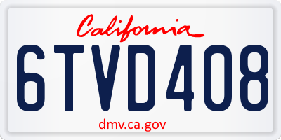 CA license plate 6TVD408