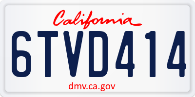 CA license plate 6TVD414