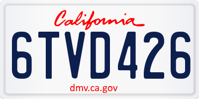 CA license plate 6TVD426