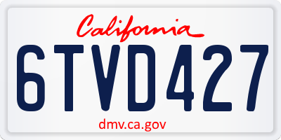 CA license plate 6TVD427