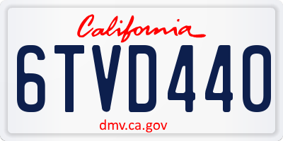 CA license plate 6TVD440