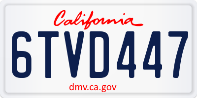 CA license plate 6TVD447