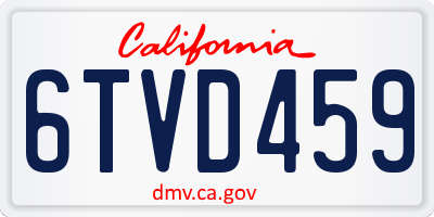 CA license plate 6TVD459