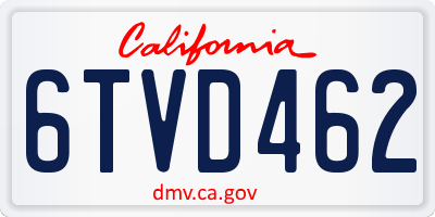 CA license plate 6TVD462