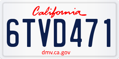 CA license plate 6TVD471