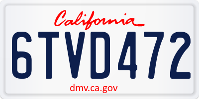 CA license plate 6TVD472