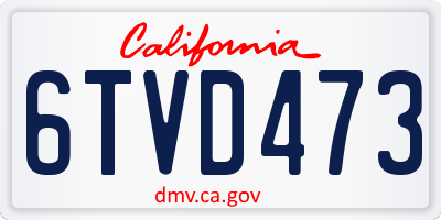 CA license plate 6TVD473