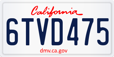 CA license plate 6TVD475