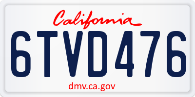 CA license plate 6TVD476