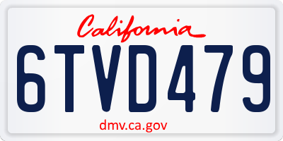 CA license plate 6TVD479