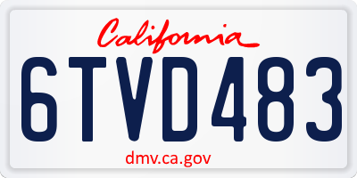 CA license plate 6TVD483