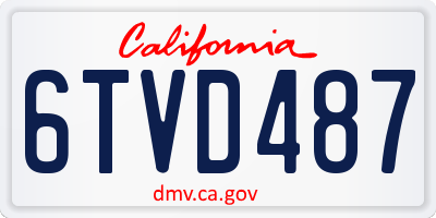 CA license plate 6TVD487