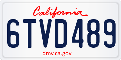 CA license plate 6TVD489