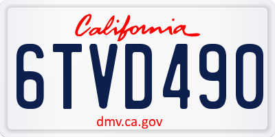 CA license plate 6TVD490