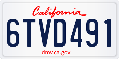 CA license plate 6TVD491