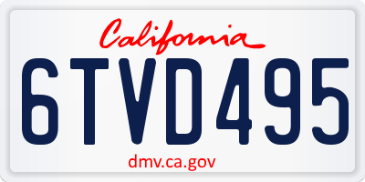 CA license plate 6TVD495