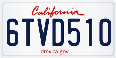 CA license plate 6TVD510