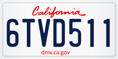 CA license plate 6TVD511