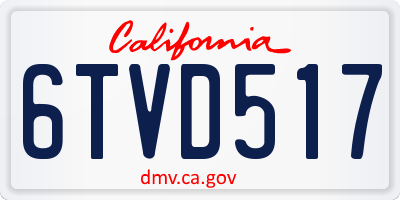 CA license plate 6TVD517