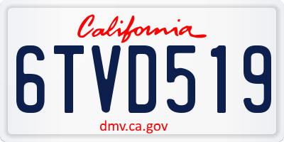 CA license plate 6TVD519