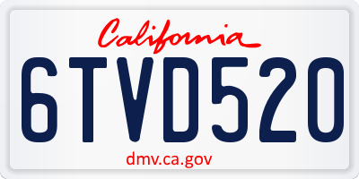 CA license plate 6TVD520