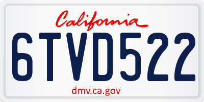 CA license plate 6TVD522