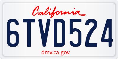 CA license plate 6TVD524