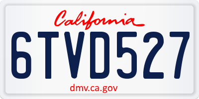 CA license plate 6TVD527