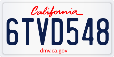 CA license plate 6TVD548