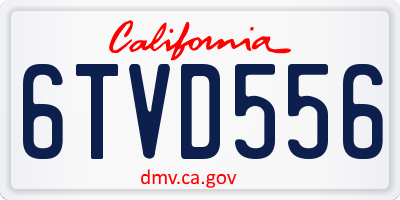 CA license plate 6TVD556