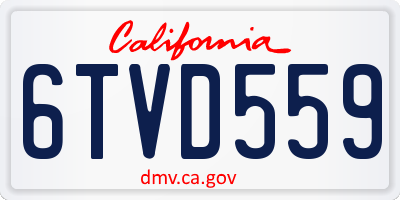 CA license plate 6TVD559