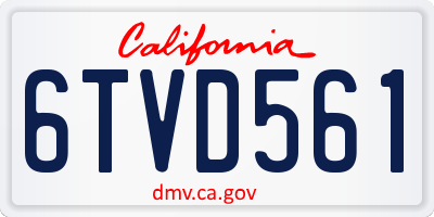 CA license plate 6TVD561