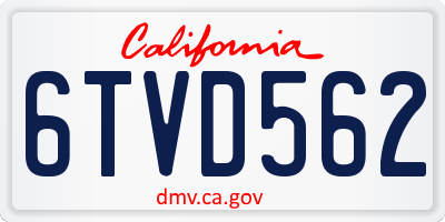 CA license plate 6TVD562