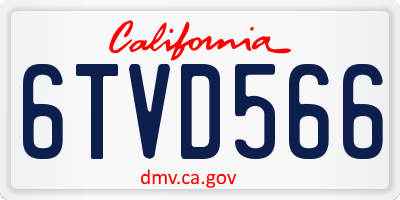 CA license plate 6TVD566