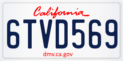 CA license plate 6TVD569