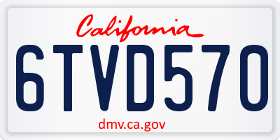 CA license plate 6TVD570