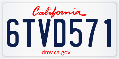 CA license plate 6TVD571