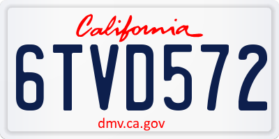 CA license plate 6TVD572