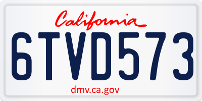 CA license plate 6TVD573