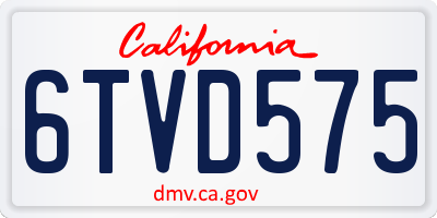 CA license plate 6TVD575