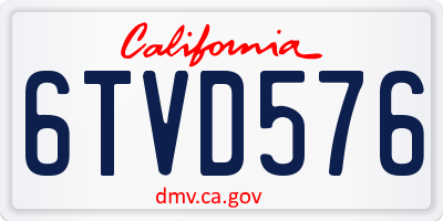 CA license plate 6TVD576