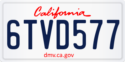 CA license plate 6TVD577