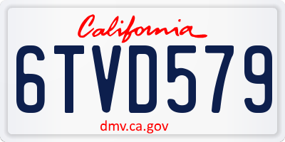 CA license plate 6TVD579